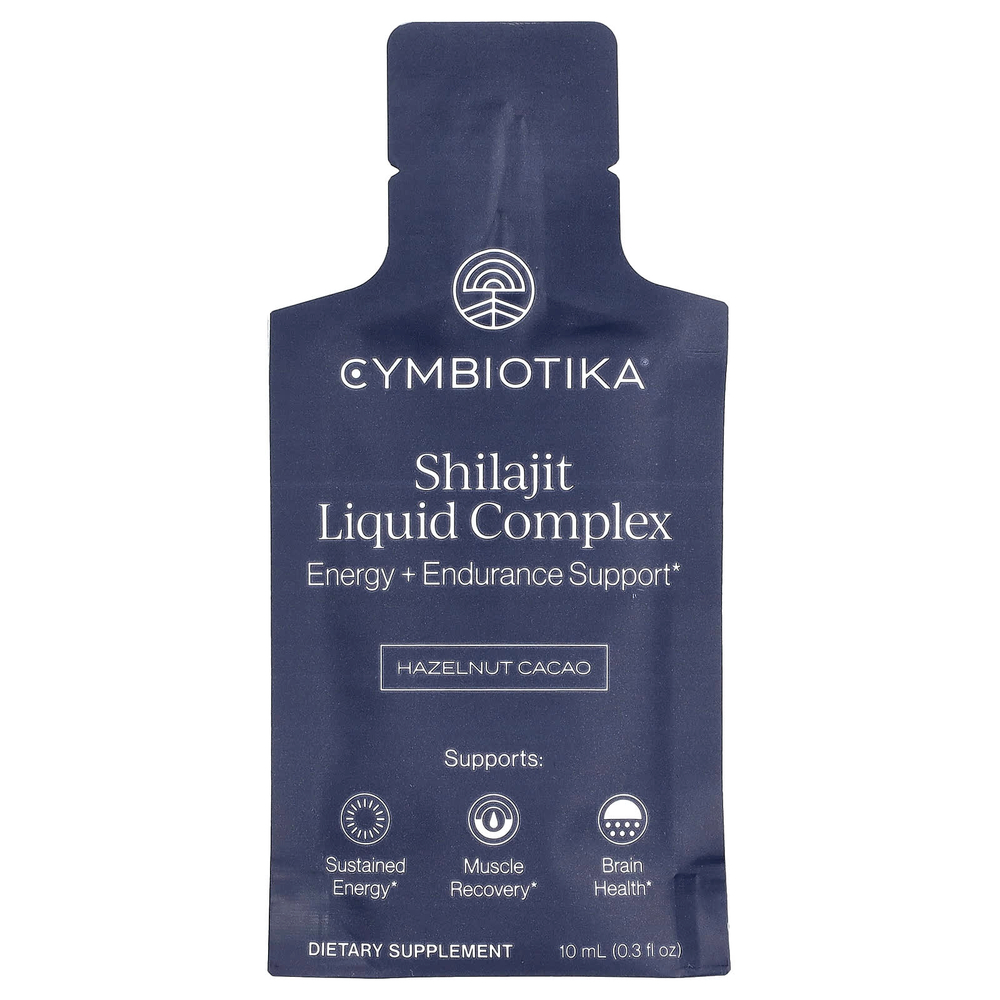 Cymbiotika, жидкий комплекс с мумие, фундук и какао, 26 пакетиков в жидкой форме, по 10 мл (0,3 жидк. унции)