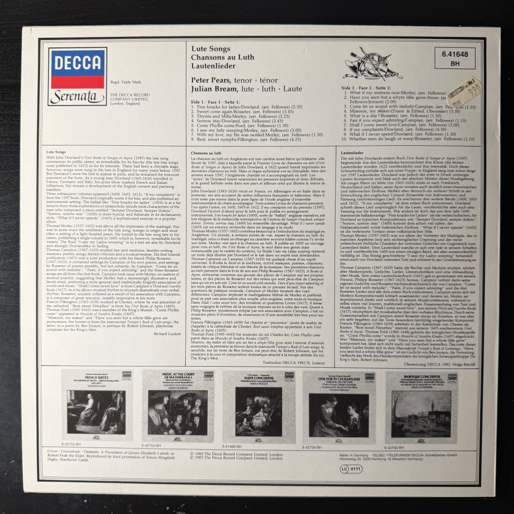 Лютневые Песни (Германия 1982г.)Т