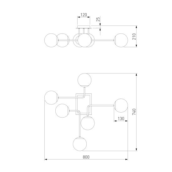 30140/6 / потолочный светильник хром