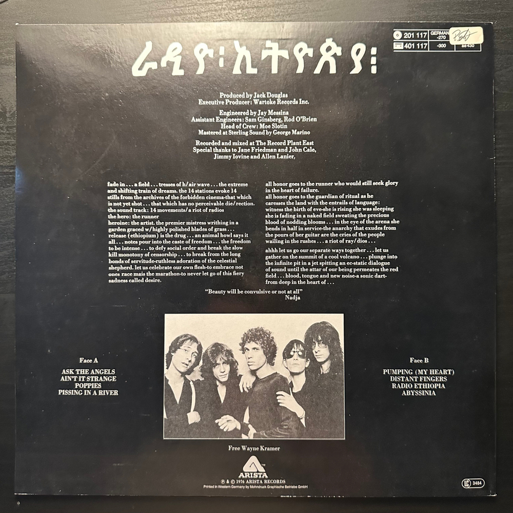 Patti Smith Group - Radio Ethiopia (Германия 1985г.)