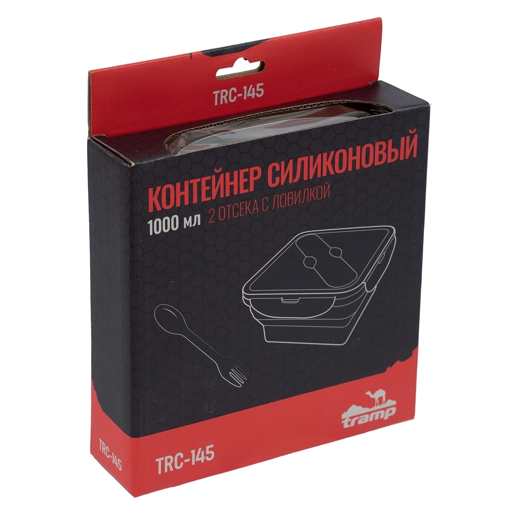 Контейнер силиконовый с ловилкой 1000 мл Tramp TRC-145 (терракотовый)
