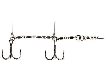 Остнаска стал. Lucky John STINGER POWER CHAIN 3,5+8,0cm, оснащ. тройниками №03/0+№3/0 1шт.