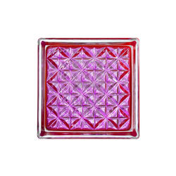 Стеклоблок розовый романтик Mini 14.6x14.6x8 см.