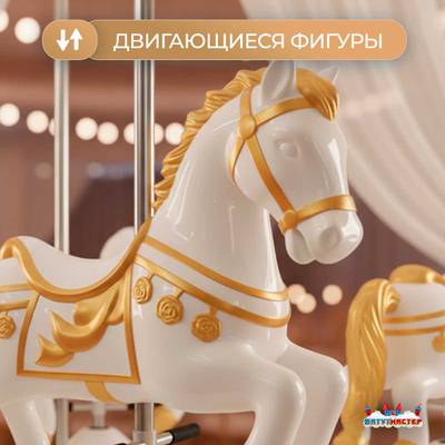 Электрическая свадебная карусель «Свадебный бал» с LED-подсветкой, 6 мест