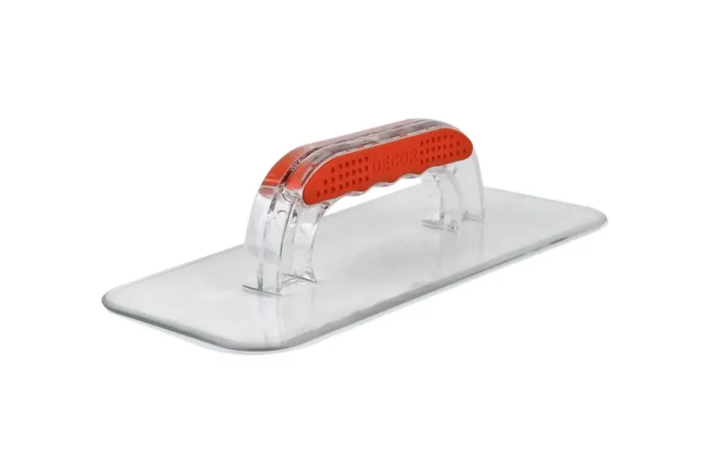 Кельма (гладилка) DECOR трапецевидная прозрачная пластик 280*130 мм, 640-280