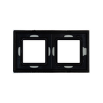 Рамка из натурального стекла, "Avanti", светло-серая, 2 поста (4 мод.)