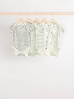 Боди с коротким рукавом для малышей Next E57-523, 5 шт., Молочный, Серый, Мятный