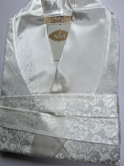 Женский шелковый халат 15055 крем NUSA Турция