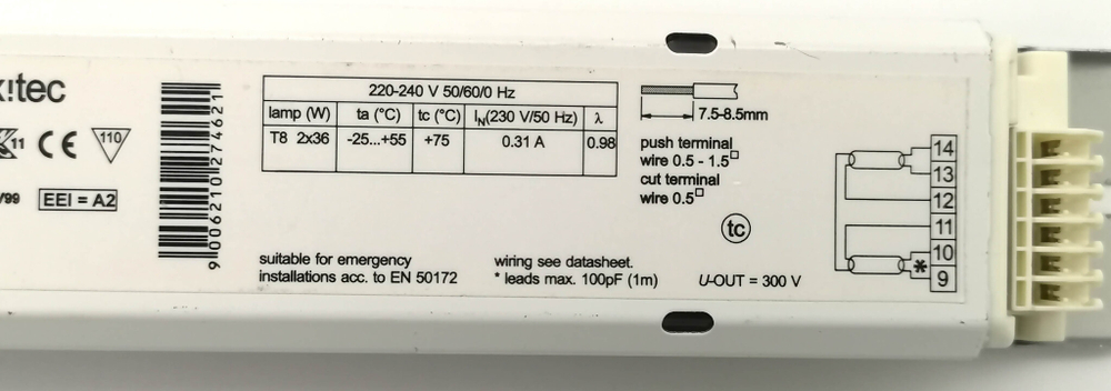 Tridonic.Atco ПРА PC 2/36 T8 PRO для электронных ламп 22176218