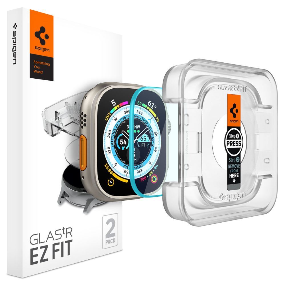 Стекло Spigen GLAS.TR ”EZ FIT” 2-PACK APPLE WATCH ULTRA (49 MM) CLEAR