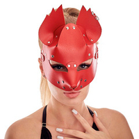 Красная кожаная маска Белочка Sitabella BDSM Accessories 3419-2
