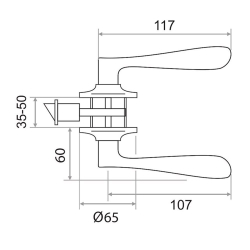 Защелка Trodos, ЗВ3-01, 204 117, хром