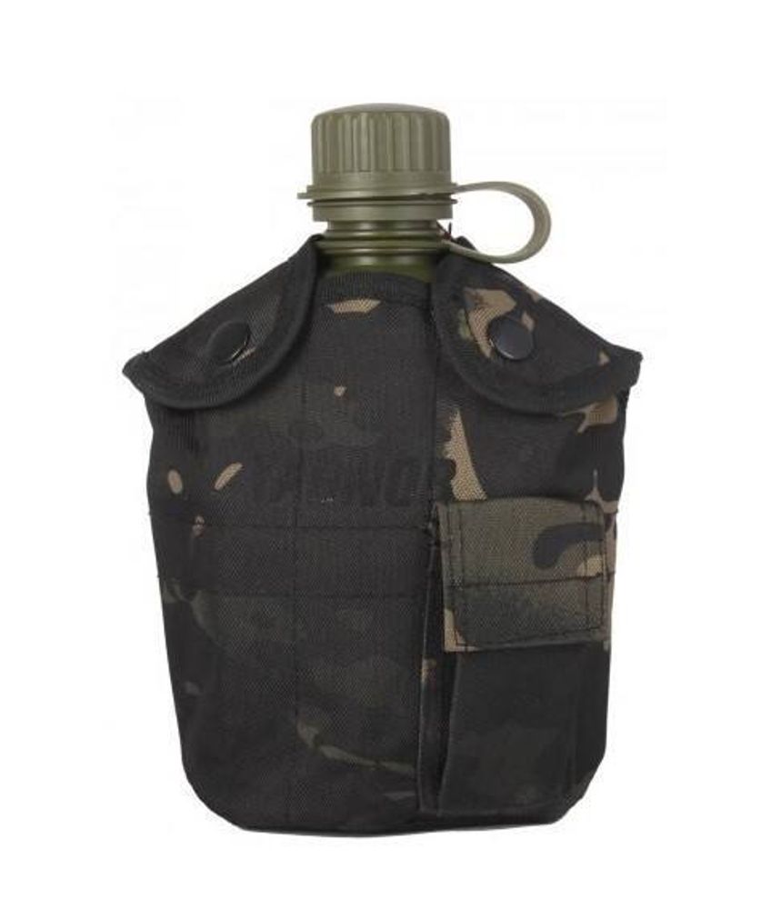 Фляга пластиковая US с чехлом Black Multicam