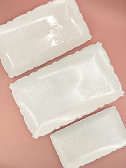 Блюдо прямоугольное 38х23 см. набор 3 шт. "Орнамент"