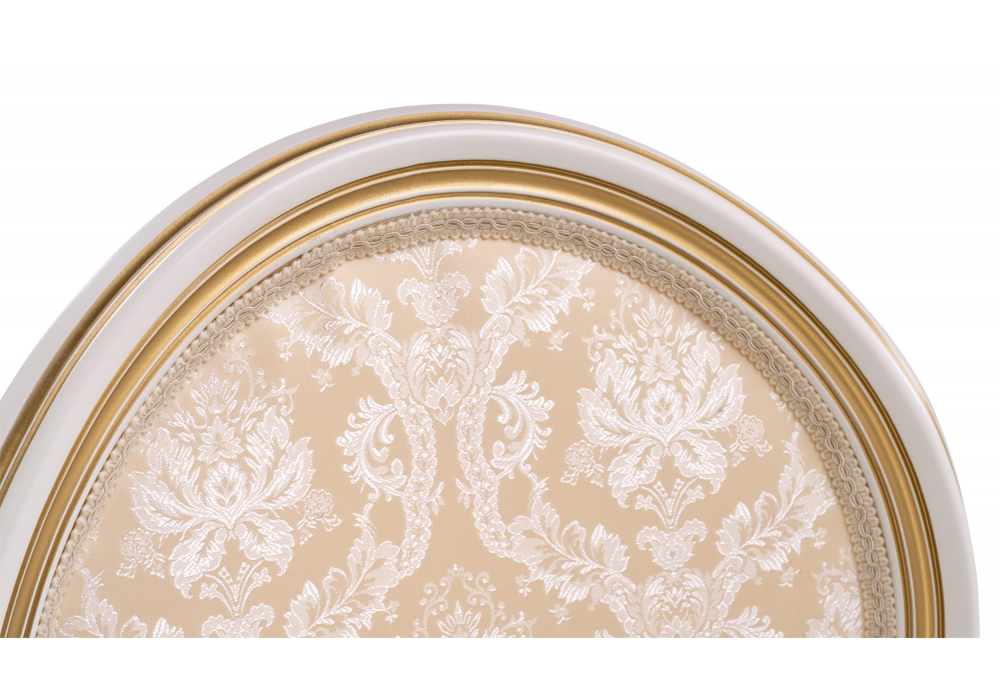 Стул деревянный Woodville Данте молочный, золотая патина, ножки белые