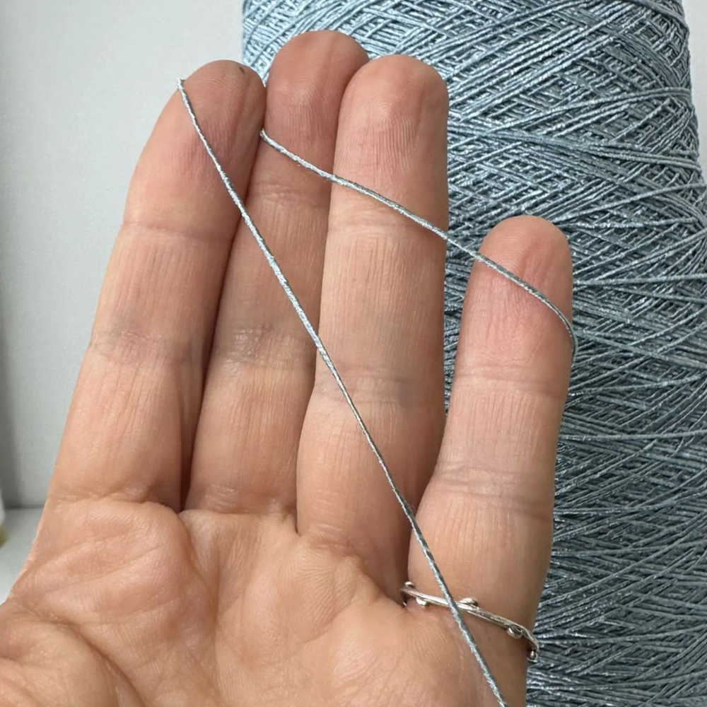 BURRO - Filati Color; 54% хлопок, 46% люрекс; 640м/100гр; col. 00E116 LAGO , цвет: голубой