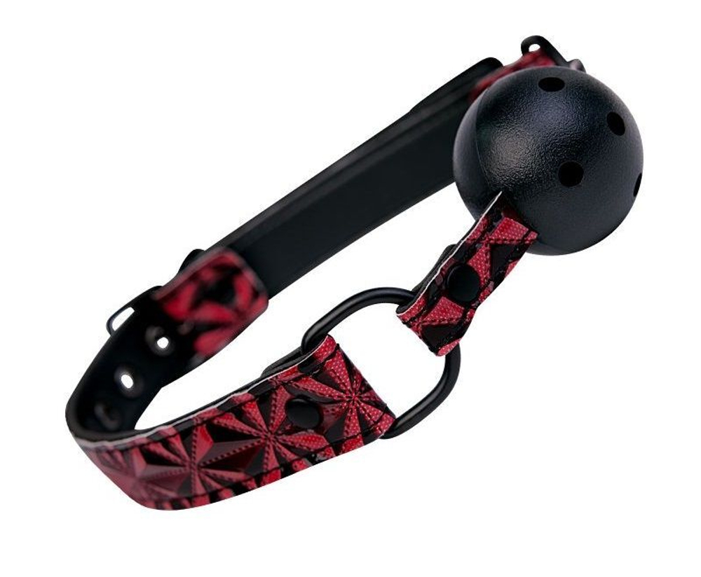 Кляп-шар с ремешками из материала с 3d-эффектом