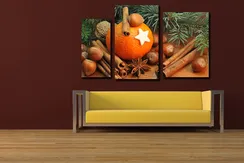 Модульная картина "Апельсин с корицей"