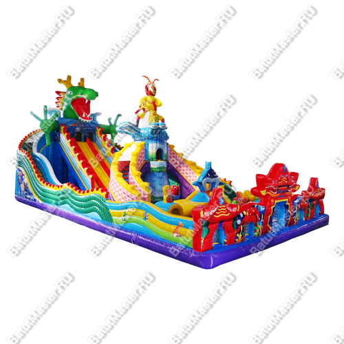 Коммерческий надувной батут "Хижина дракона", 20*10*7 м