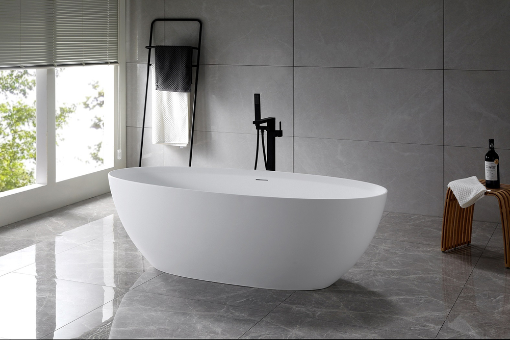 Ванна Solid Surface Vincea VBT-4S01MW, 1700*760*560, белый мат., слив-перелив в комплекте