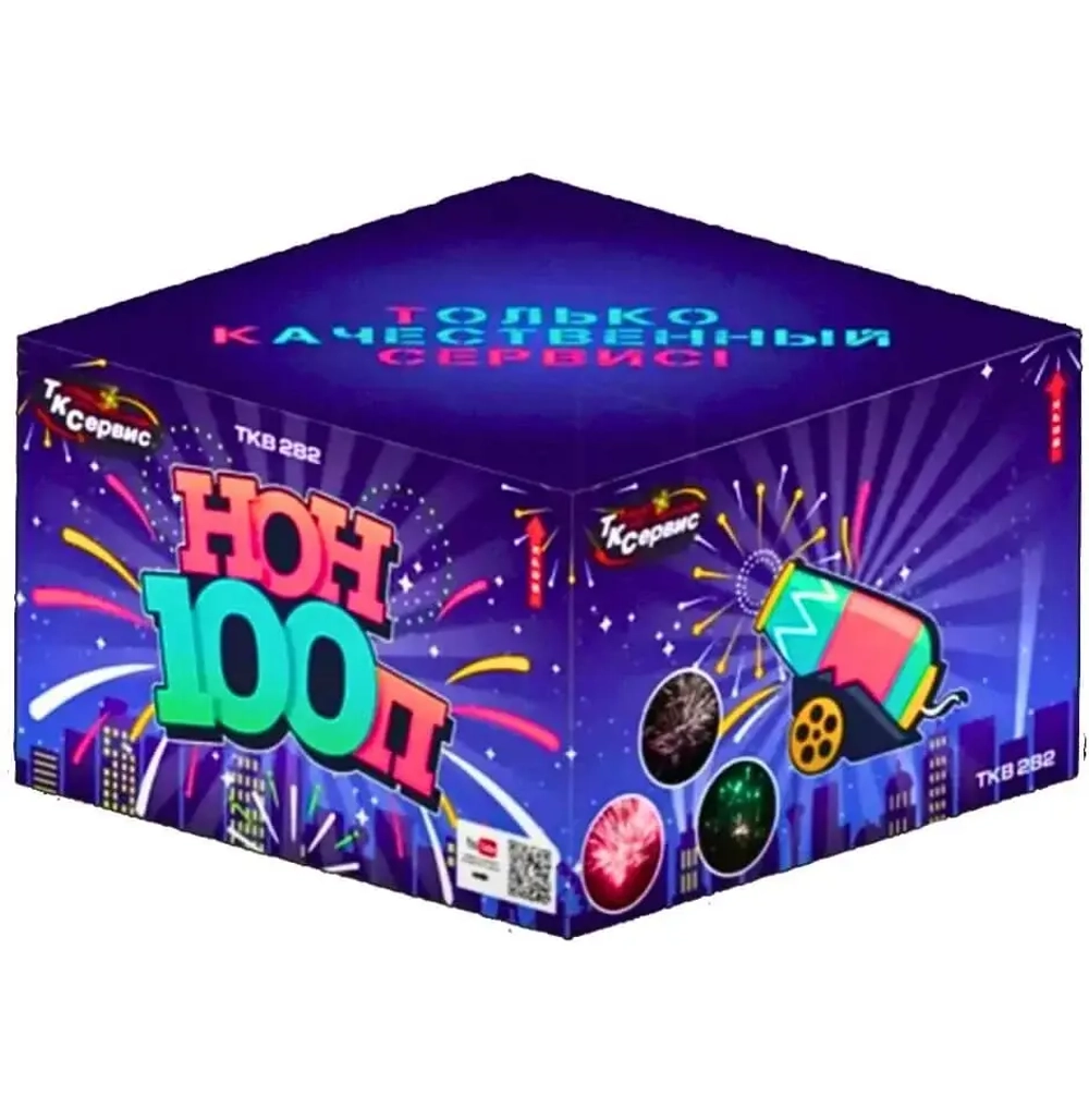 Батарея салютов Нонстоп (TKB282) от Тк Сервис, 100 залпов, 20 мм
