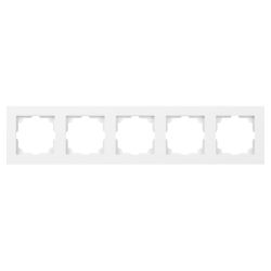 Рамка для розеток и выключателей Intro Accent 6-505-01 на 5 постов, СУ, белый | Intro
