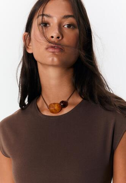 STRADIVARIUS Набор из 2 ожерелий из бисера, горчичный