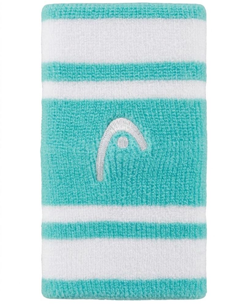 Напульсник теннисный Head Wristbands Striped 5" - tourquoise/white