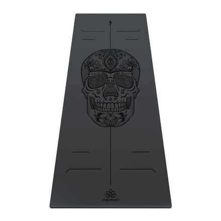 Каучуковый йога коврик для йоги Skull Grey 185*68*0,4 см