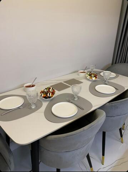 Стол обеденный Ist Casa Рио, 140х80х75 см, белый мрамор