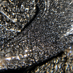 Nail Moda Flashing Builder Gel Black - Гель моделирующий светоотражающий, 15мл