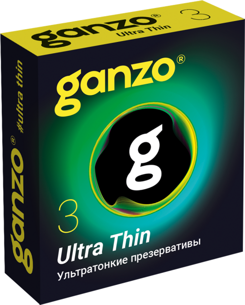 Презервативы Ganzo Ultra thin, ультратонкие, латекс, 18 см, 3 шт