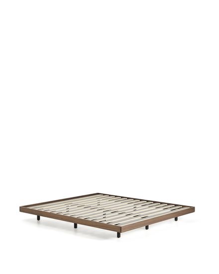 Основание кровати Norlen из орехового шпона с темной отделкой для матраса размером 160 x 200 см