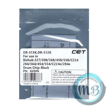 Чип драм-юнита для KONICA MINOLTA Bizhub C227/C287/C258/C308 (CET) Black, 120000 стр., CET8200N