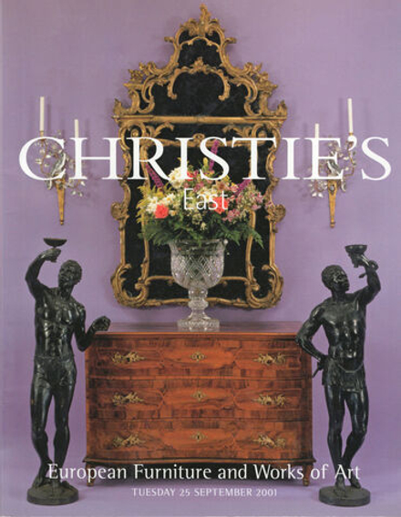 Каталог аукциона Christie's, Нью-Йорк, Европейская мебель и предметы искусства от 25 сентября 2001 года