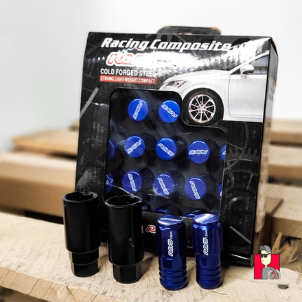 Гайки Rays с секретками высокие M12x1.5 Синий
