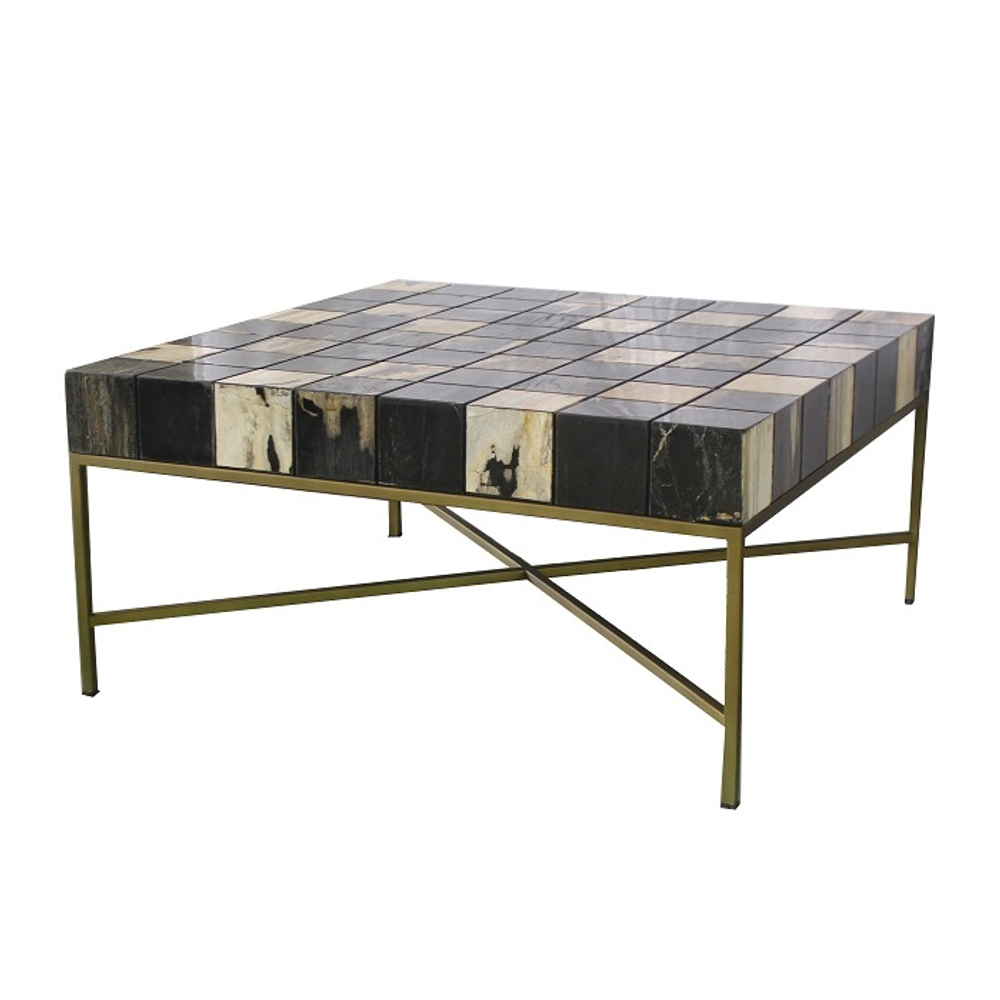 Столик из окаменелого дерева 83х83х40 см