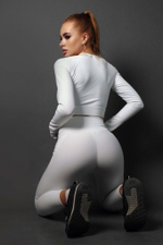 Лосины Gantelka DREAM с карманами и эффектом push-up белые