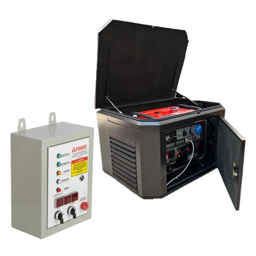 A-iPower A8000EAX бензиновый генератор в кожухе 1400SS RAL 8019 с блоком АВР 400В/25А (8 pin) New УТ-11182372/29109