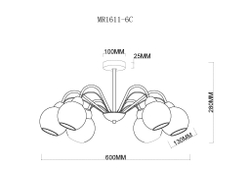 Потолочная люстра на штанге MyFar Marsel MR1611-6C
