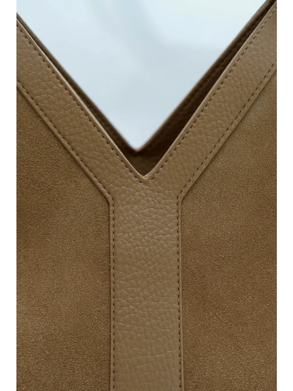 Сумка через плечо большая шоппер натуральная замша