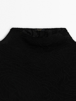 Massimo Dutti Топ с отделкой бусинами, черный