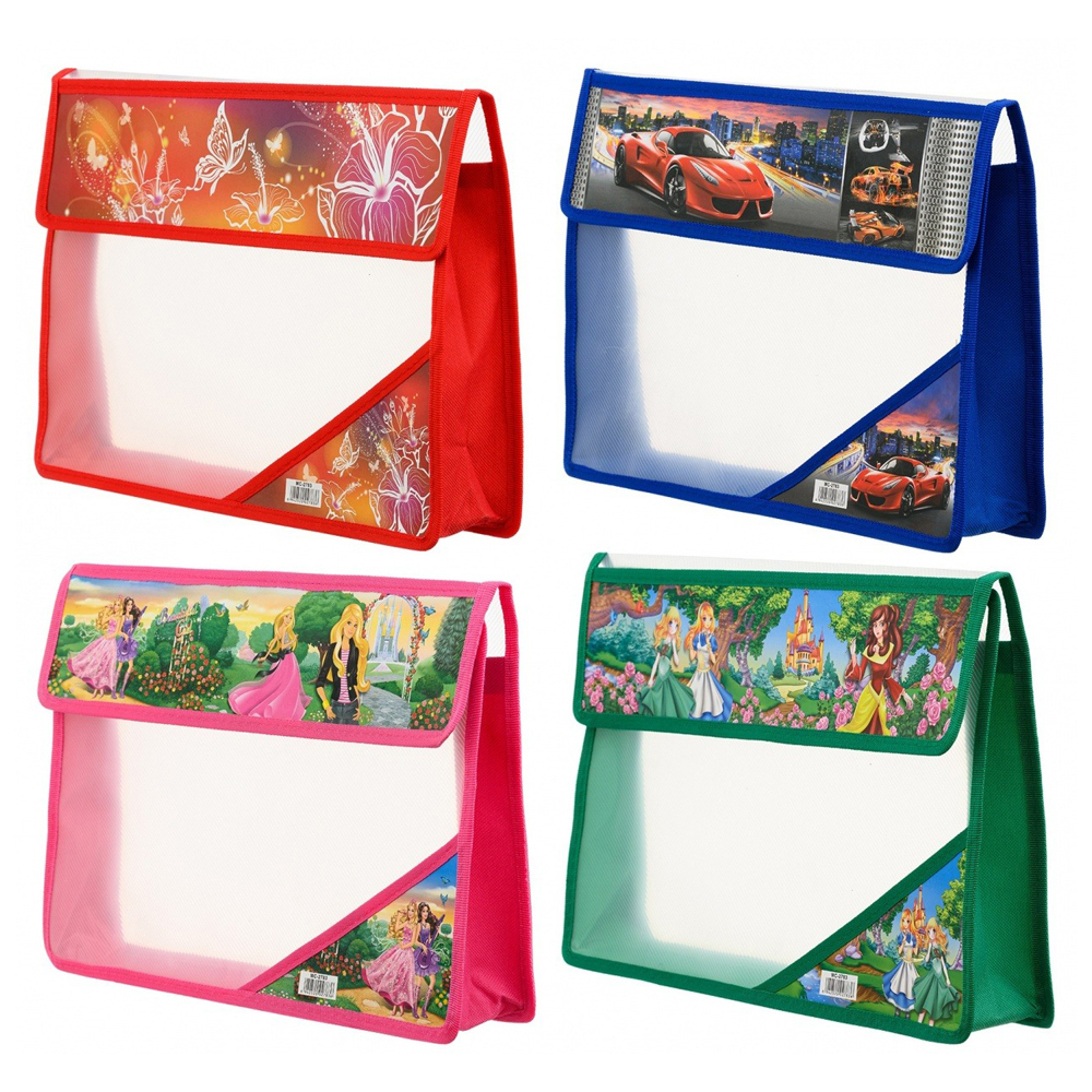 Папка школьная на липучке Basir, формат А4, сумка, серия "Персонаж", с тканевой окантовкой, 33,5*26,5