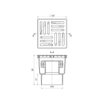 110 трап с вертик. спуском, н/рег решетка 150х150 пласт СУХОЙ АНИ пласт TQ1210 ЭКОНОМ