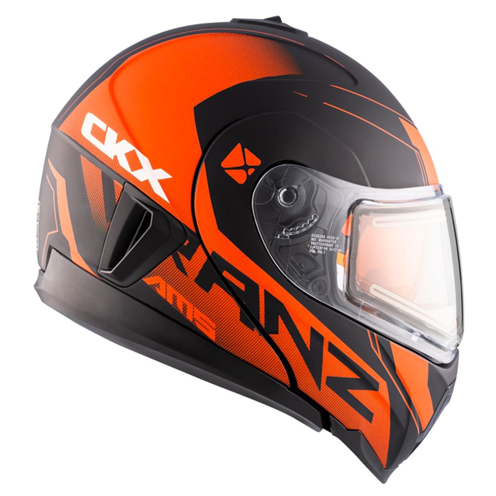 Шлем CKX TRANZ 1,5 Ams DL+EDL Caliber Matt orange XS
