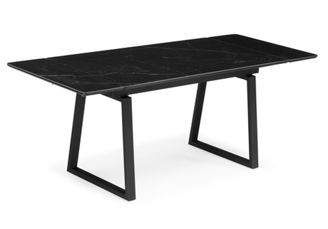 Керамический стол Woodville Джек 140(200)х80 черный мрамор shakespeare black, черный, ножки черные