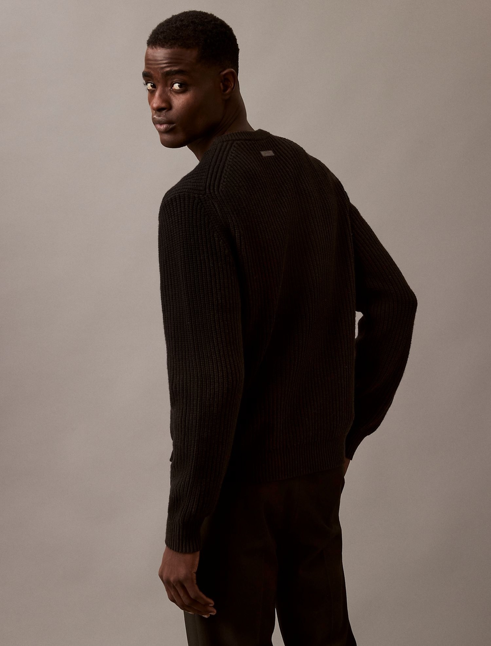Свитер Calvin Klein Wool Rib Blend Crewneck Black