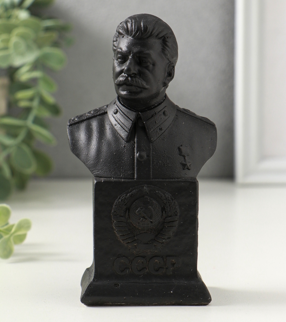 Бюст декоративный «Сталина И. В», гипсовый, 12×6.5×4.5 см, графит 10930119