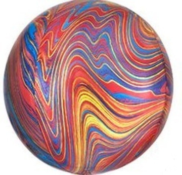 Сфера 3Д "Разноцветный мрамор"