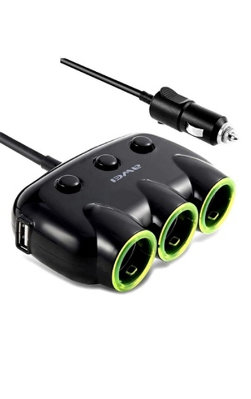 Разветвитель автомобильный Awei C-35 (2USB/3гнезда)